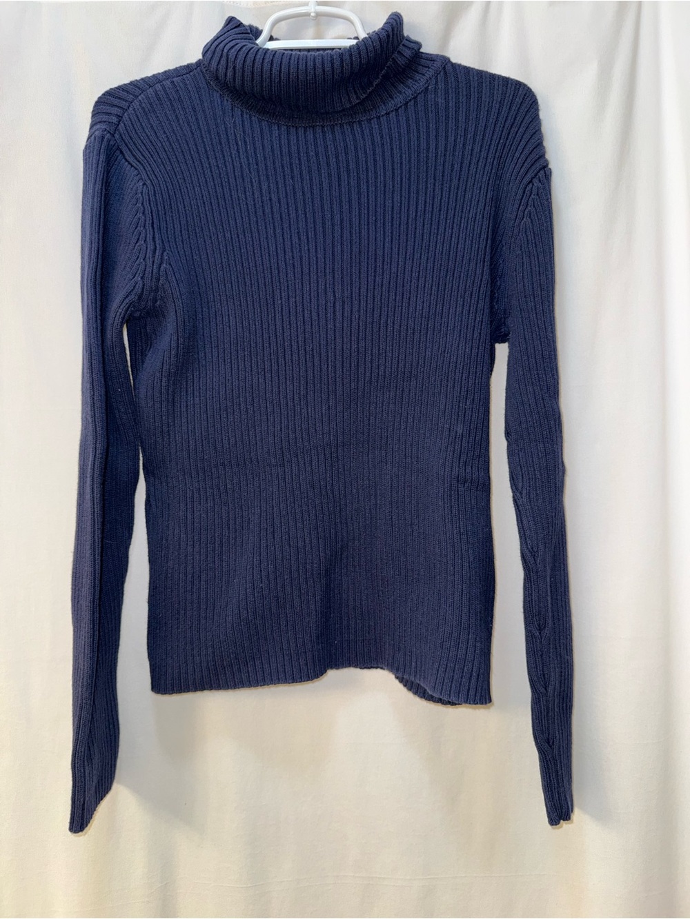 Sonoma Navy Ribbed Turtleneck Sweater